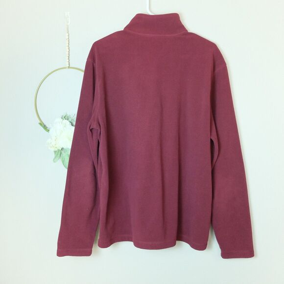 Eddie Bauer Maroon Fleece 1/4 Zip Pullover Sweater Size Large - Picture 10 of 10